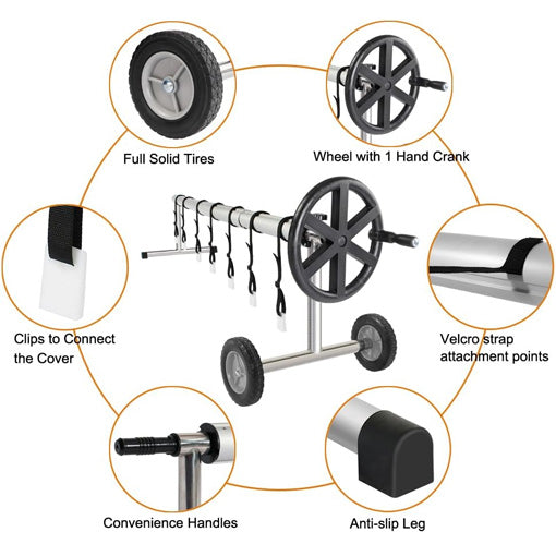 Inground Pool Cover Reel Set