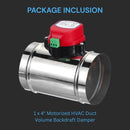 Motorized HVAC Duct Volume Backdraft Damper