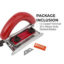Carpet Trimmer with Heavy-Duty Slotted Blades