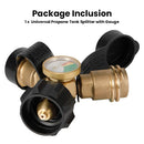 Universal Propane Tank Splitter with Gauge