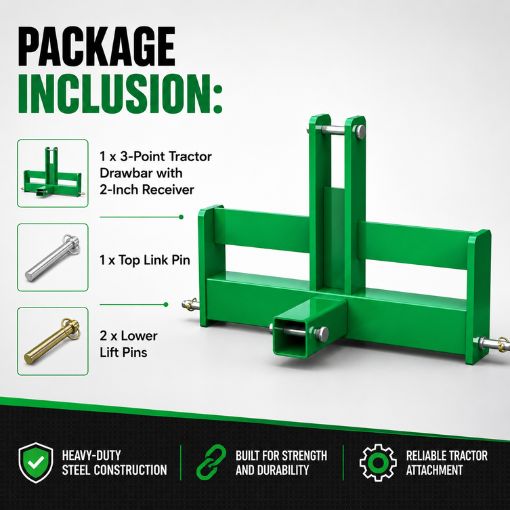 3-Point Hitch Receiver with Suitcase Weight Brackets