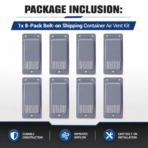 8-Pack Bolt-on Shipping Container Air Vent Kit