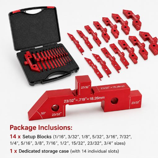 14pcs Router & Table Saw Setup Bars