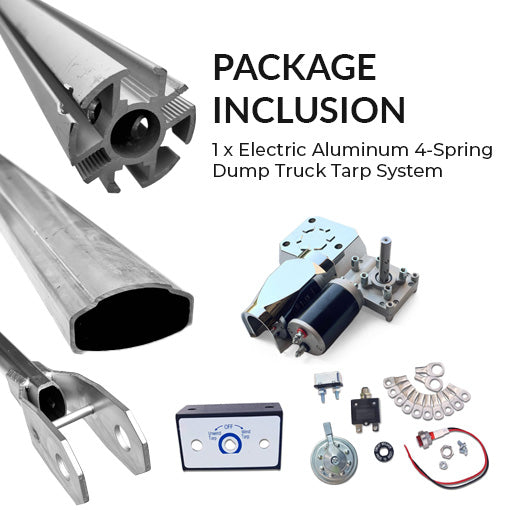 Electric Aluminum 4-Spring Dump Truck Tarp System