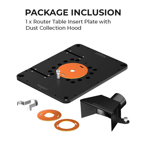 Router Table Insert Plate with Dust Collection Hood