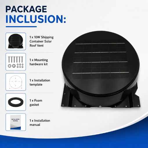 10W Shipping Container Solar Roof Vent