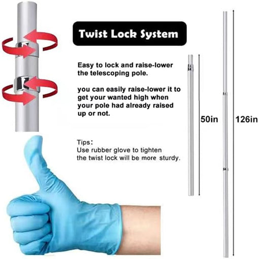 RV Aluminum Flag and Wind Sock Pole Mount