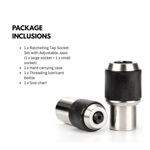 Ratcheting Tap Socket Set with Adjustable Jaws