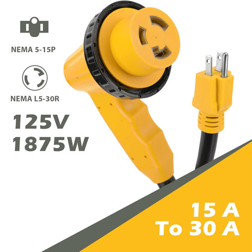 RV 30 Amp to 110 Adapter with Locking Connector