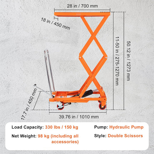 Hydraulic Lift Table Cart