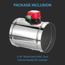 Motorized HVAC Duct Volume Backdraft Damper