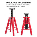 Heavy-Duty Medium Profile Pin Type Adjustable Jack Stand