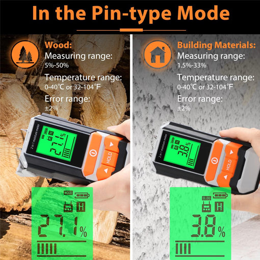 Pin & Pinless Wood Moisture Meter