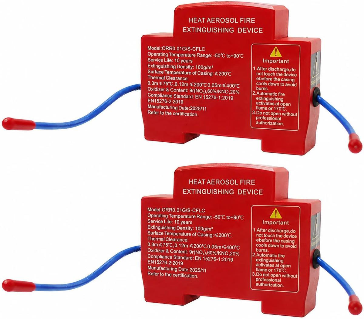 2-Pack Small Automatic Heat Aerosol Fire Extinguishing Device