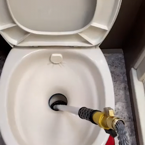RV Black Tank Cleaner Swivel Wand with Shut-Off Valve