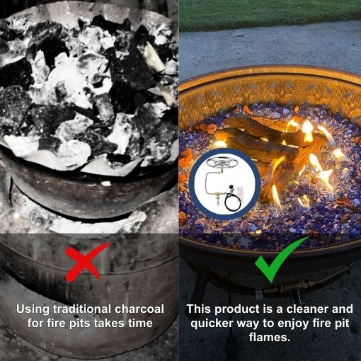 Fire Pit Stainless Steel Burner Ring Installation Kit