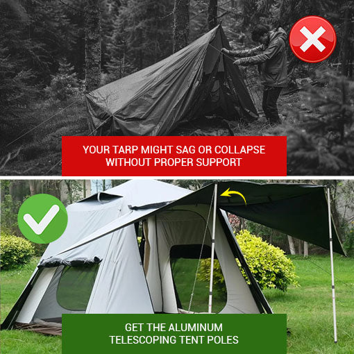 Aluminum Telescoping Tent Poles