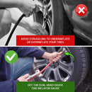 Dual Head Chuck Tire Inflator Gauge