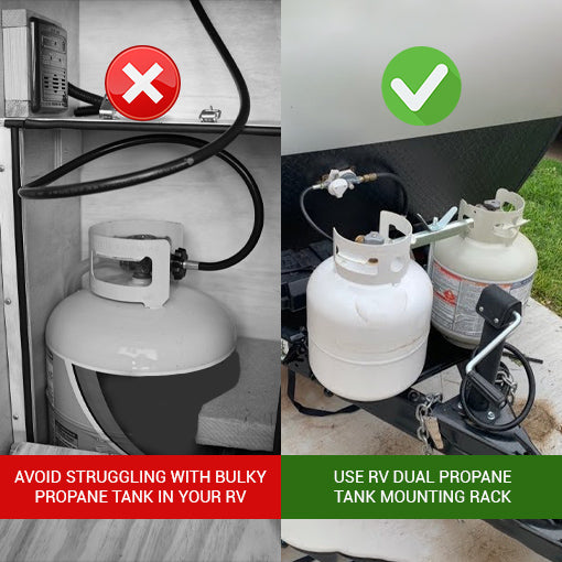 RV Dual Propane Tank Mounting Rack ~ 2simpleagency.com