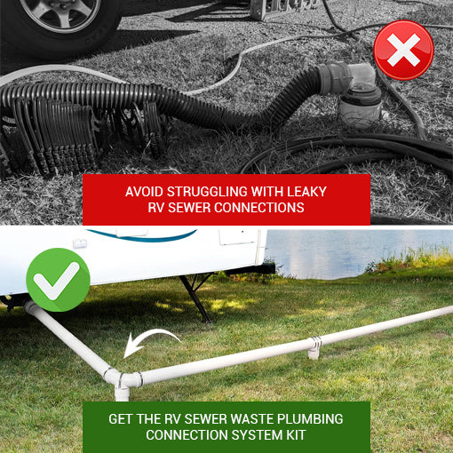 RV Sewer Waste Plumbing Connection System Kit