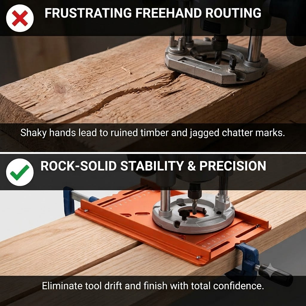 Precision Wood Router Slotting Guide Aluminum Bracket