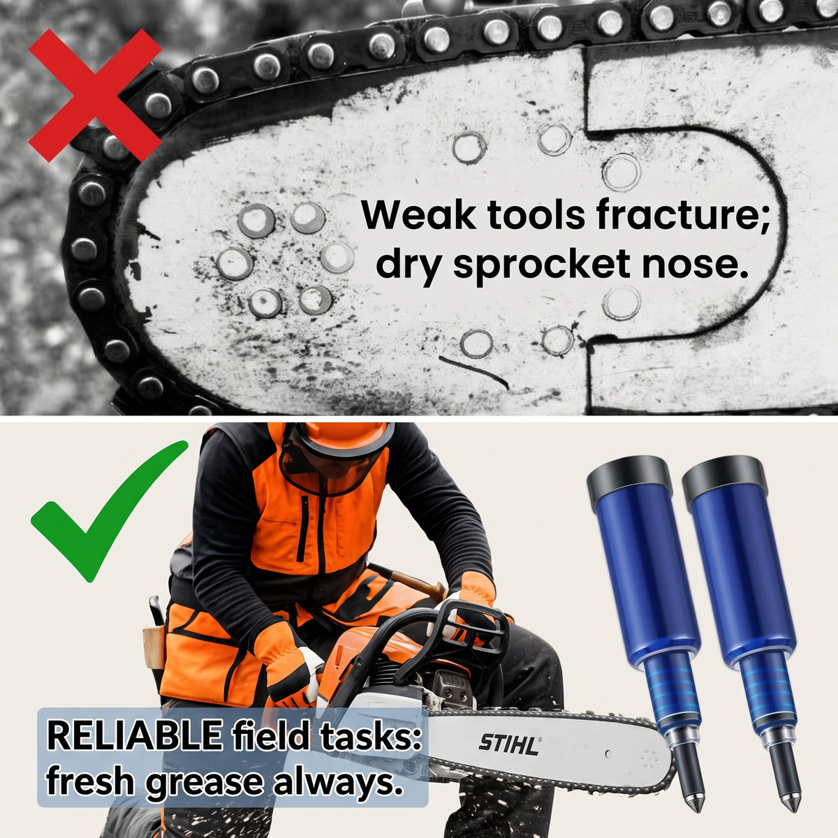2-Pack Chainsaw Pre-Loaded Grease Tool