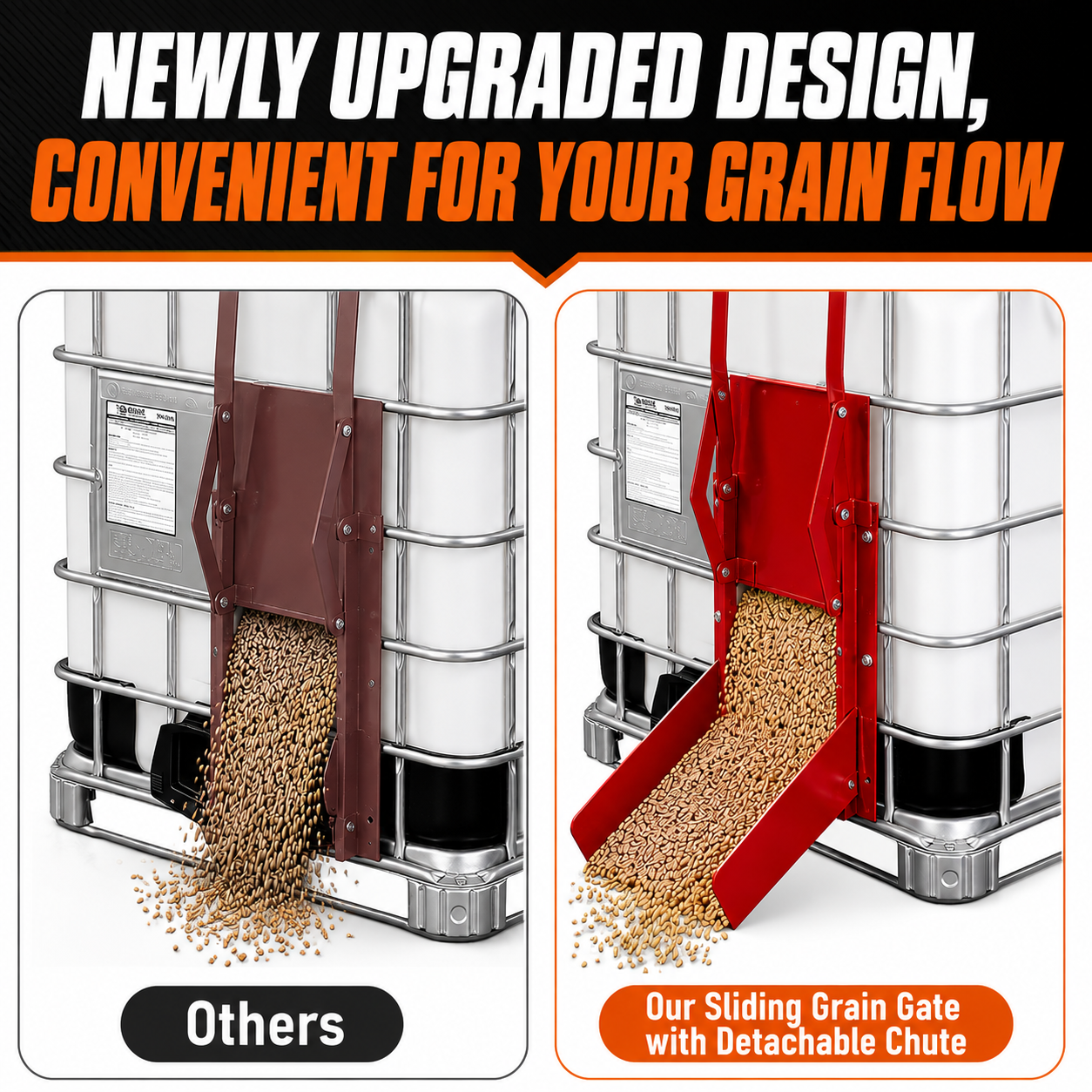 Sliding Grain Gate with Detachable Chute