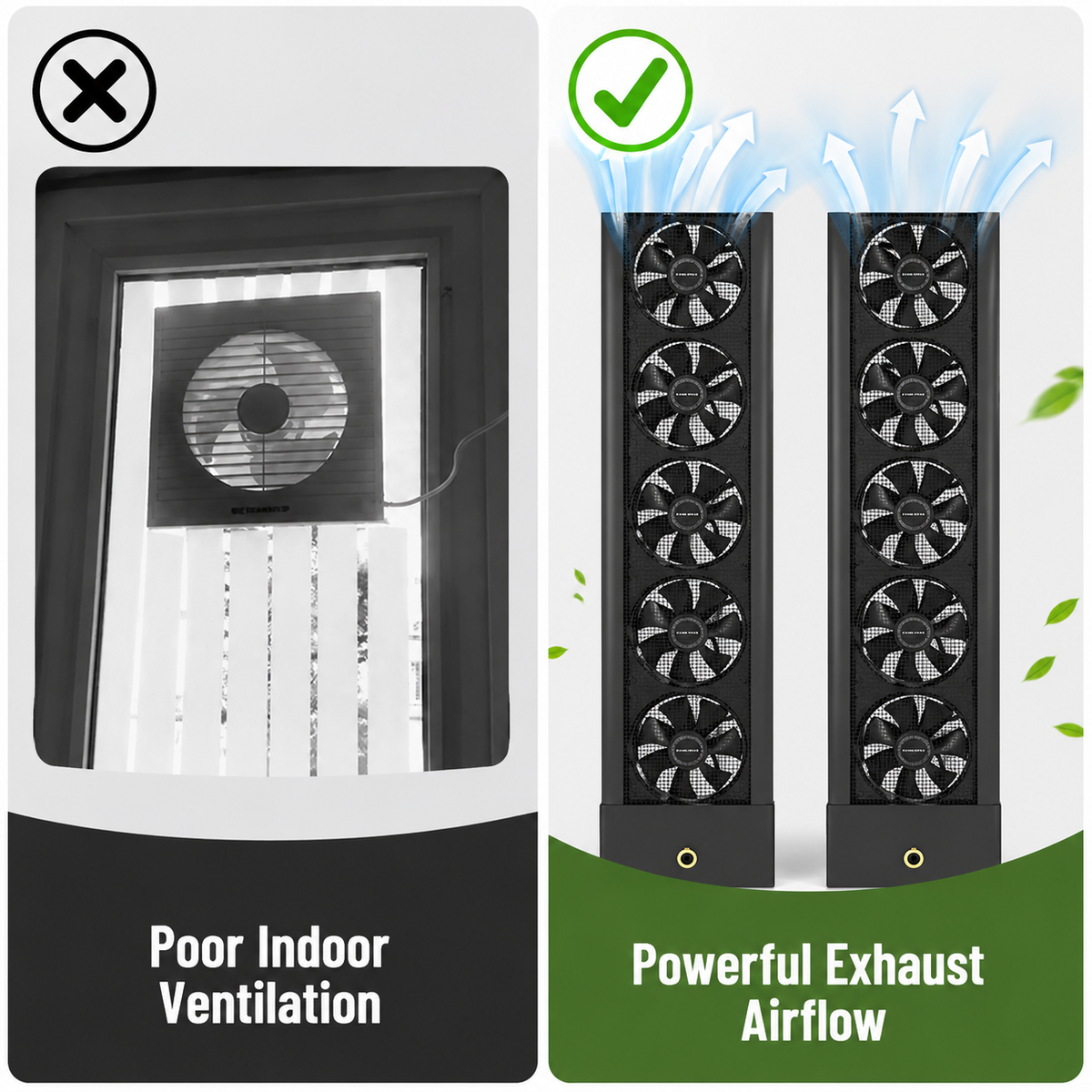 Detachable Window Exhaust Fan for Sliding Windows