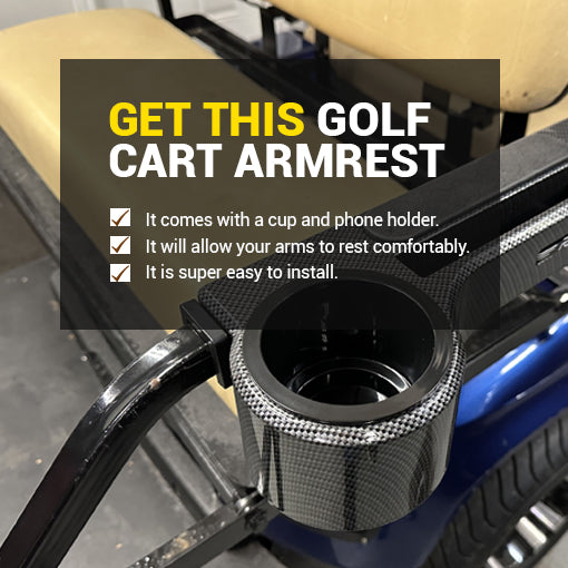 Golf Cart Armrest with Cup Holder