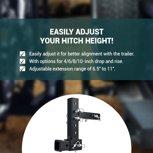 Adjustable Trailer Hitch Receiver Riser