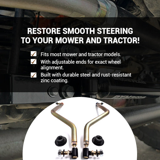 Mower/Tractor Adjustable Steering Drag Link Replacement Set