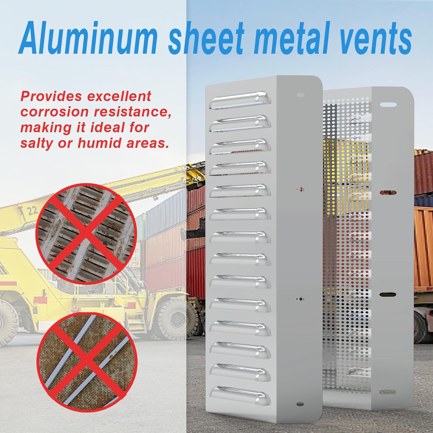 4-Pack 13" Stainless Steel Shipping Container Air Vent Kit