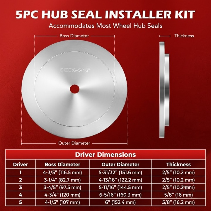 Universal Heavy Duty Truck Hub Seal Installer Kit