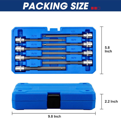 Extra Long Allen Hex Bit Socket Set