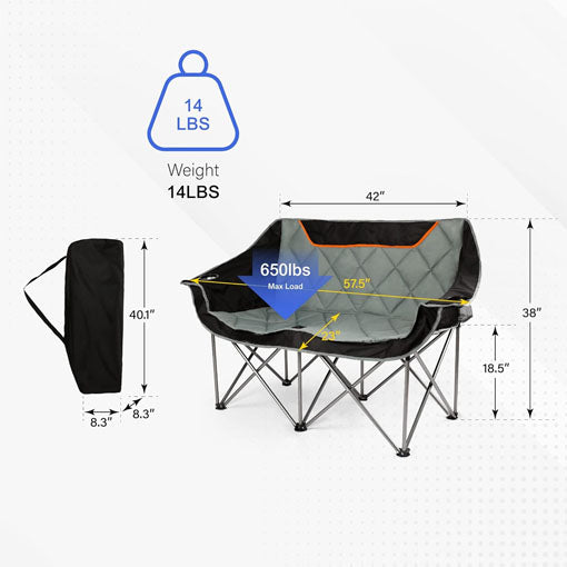 Fully Padded Camping Loveseat Couch