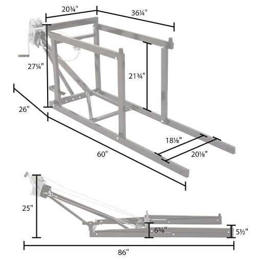 Snowmobile Jack Body Lift with Hand-Crank Winch