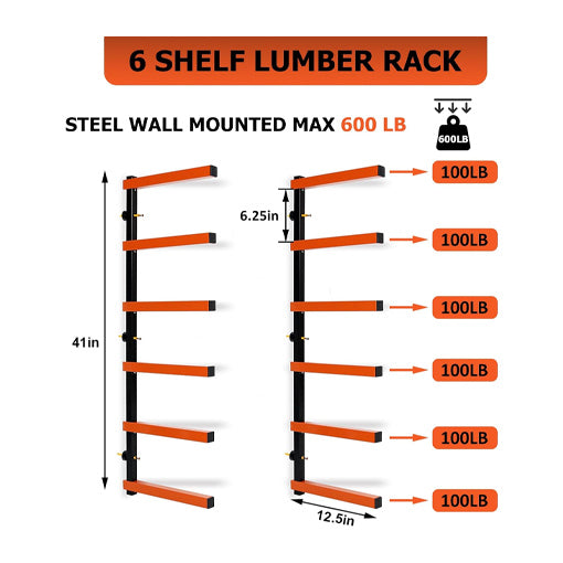 Wood Organizer & Lumber Rack Wall Mount