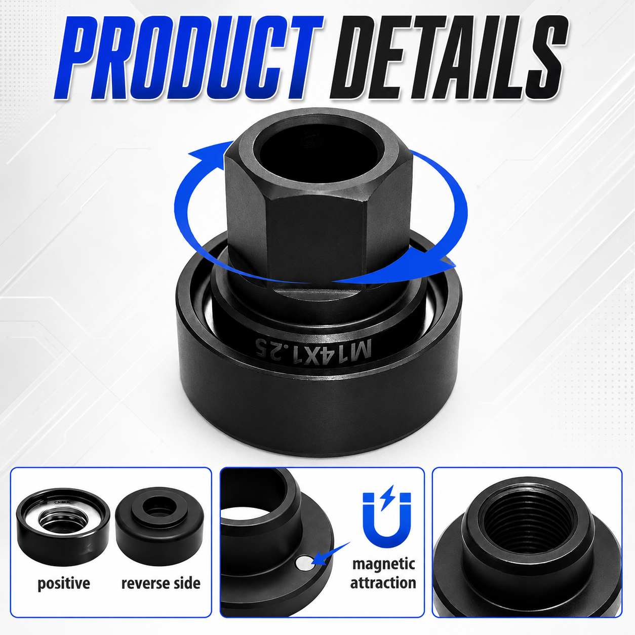 Universal Wheel Stud Installer Tool Set with Bearing Nut