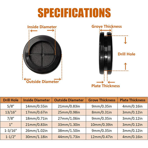 Rubber Grommet Hole Plug Assortment Kit
