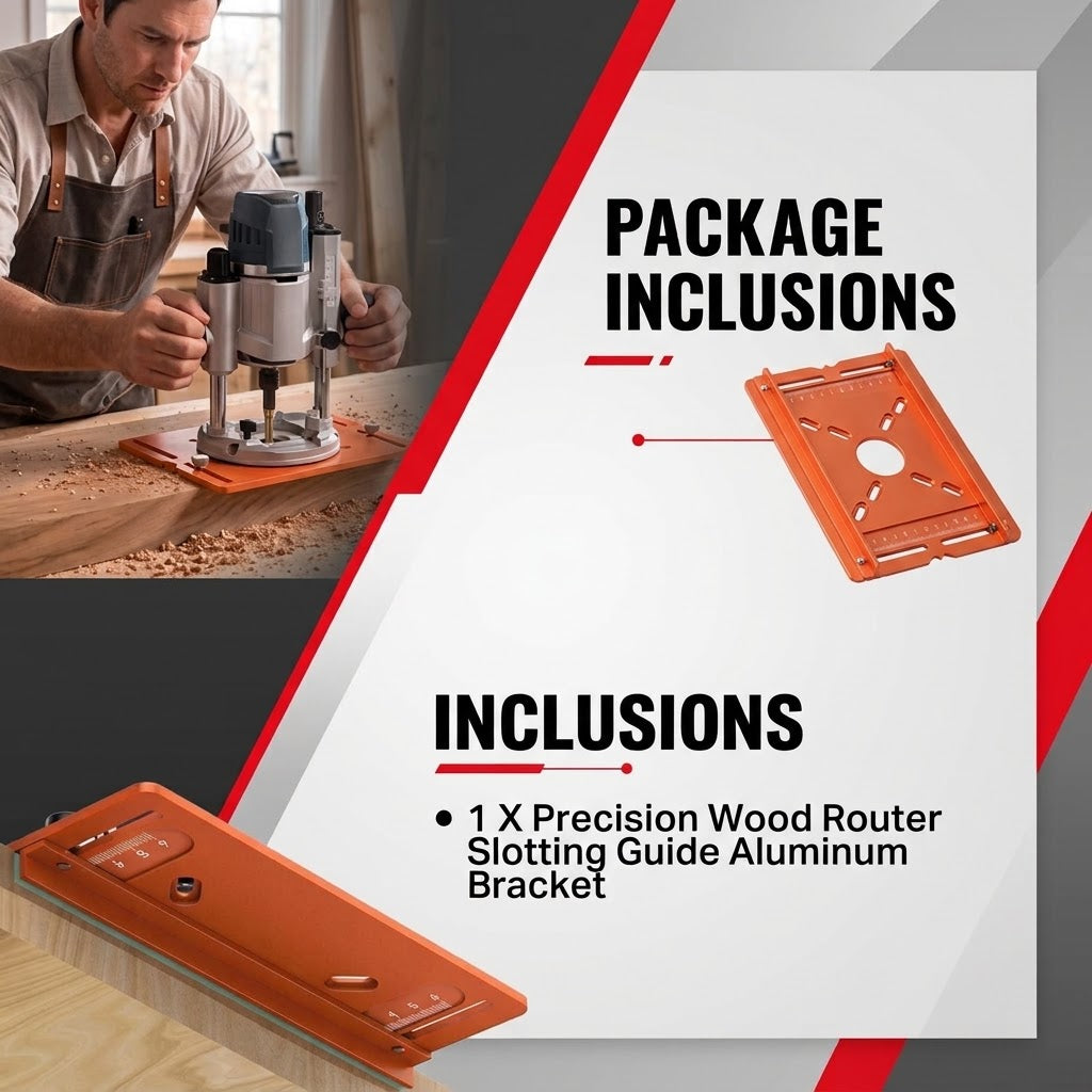 Precision Wood Router Slotting Guide Aluminum Bracket