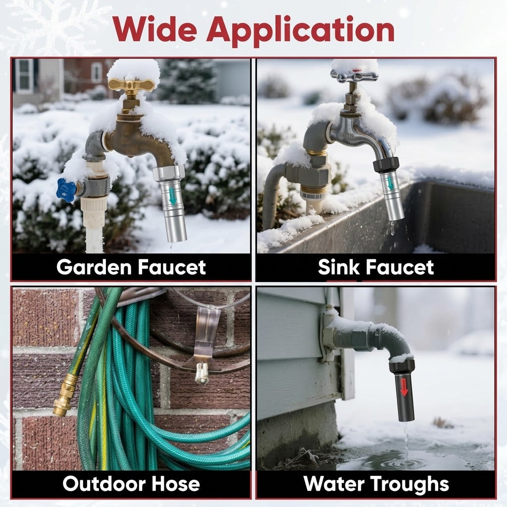 4-Pack Outdoor Faucet Winter Freeze Protection Valve