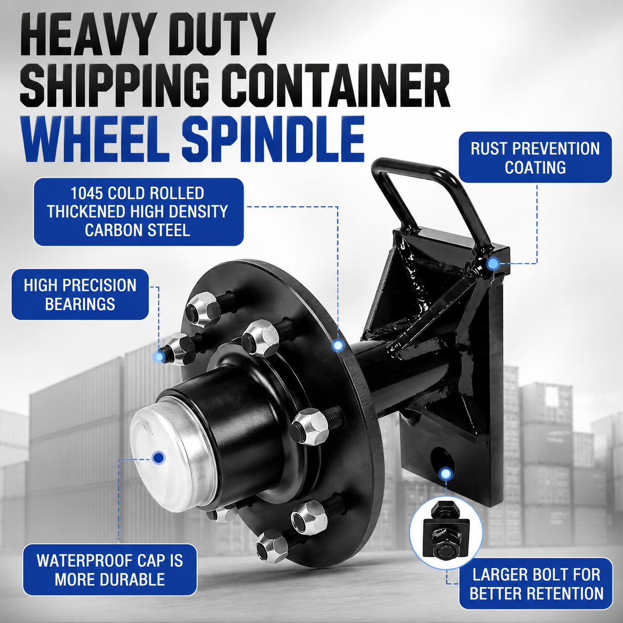 8-Lugs Shipping Container Wheel Spindle Kit
