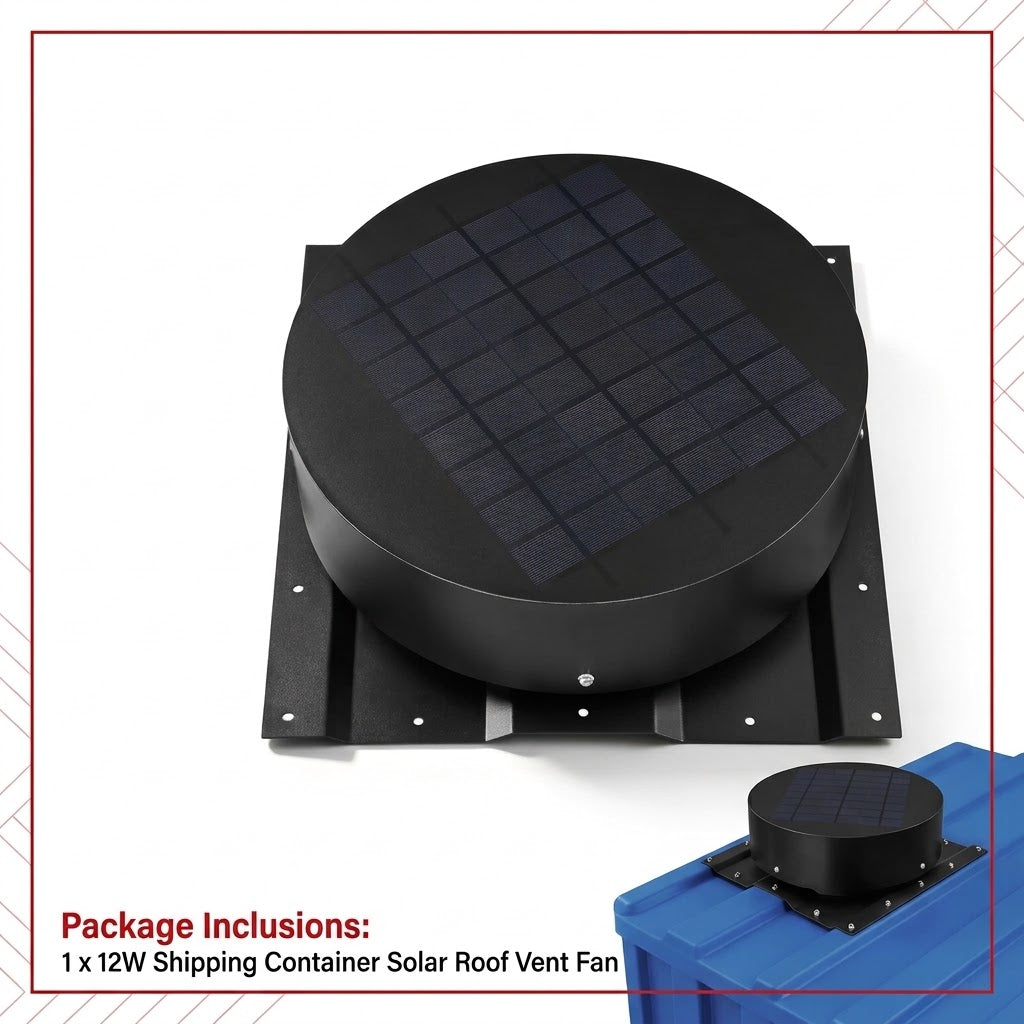 12W Shipping Container Solar Roof Vent Fan
