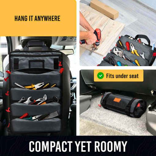 Durable Roll-Up Tool Bag Organizer