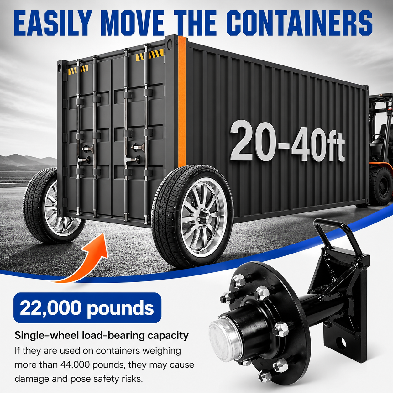 8-Lugs Shipping Container Wheel Spindle Kit