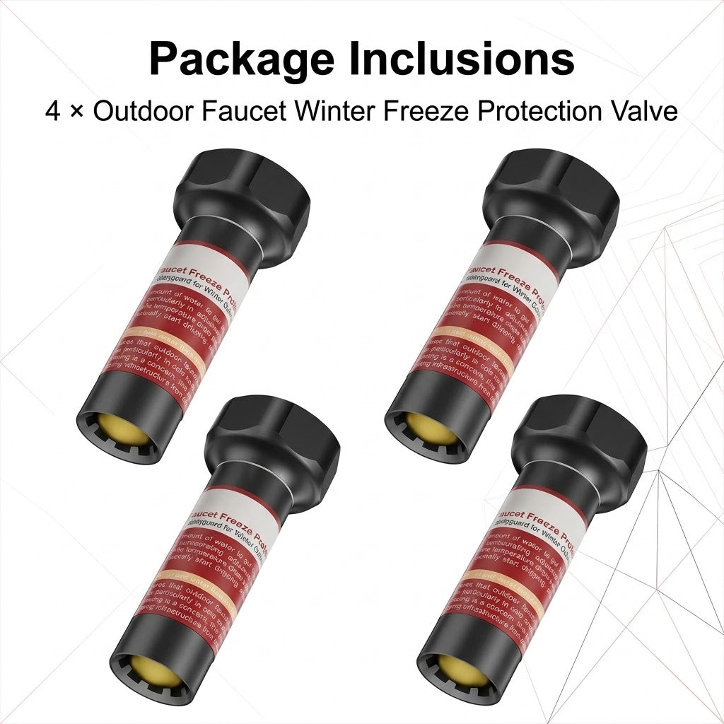 4-Pack Outdoor Faucet Winter Freeze Protection Valve