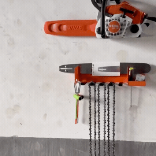 Heavy-Duty Chainsaw Bar and Chain Rack
