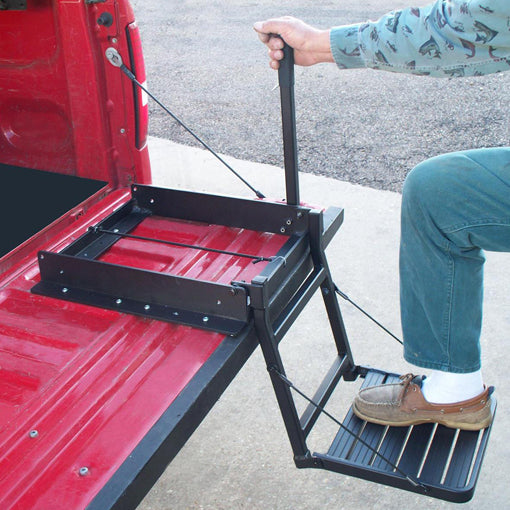 Folding Tailgate Step and Seat Platform