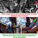 Heavy-Duty Tractor ROPS Tool/Chain Holder