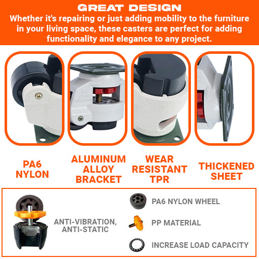 Heavy Duty Leveling Casters